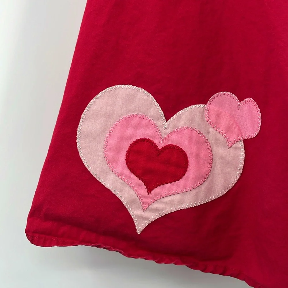 Vintage y2k Gymboree Red Sleeveless stitched heart Dress Size Size 2T